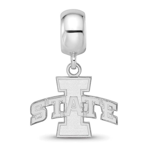 Sterling Silver Iowa State University 'I State Inch Dangle Bead Charm - Picture 3 of 6